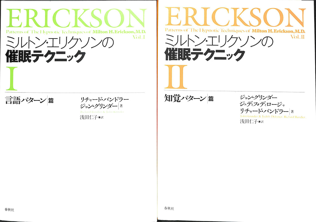 ミルトン・エリクソンの催眠テクニック 全２冊 リチャード・バンドラー